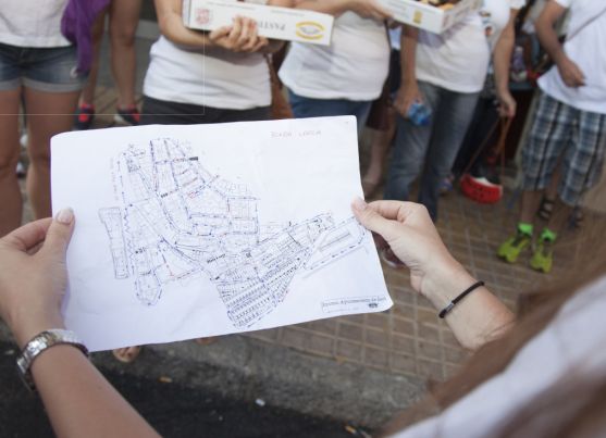Plano del vecindario de la Cuadrilla de Santiago. SN
