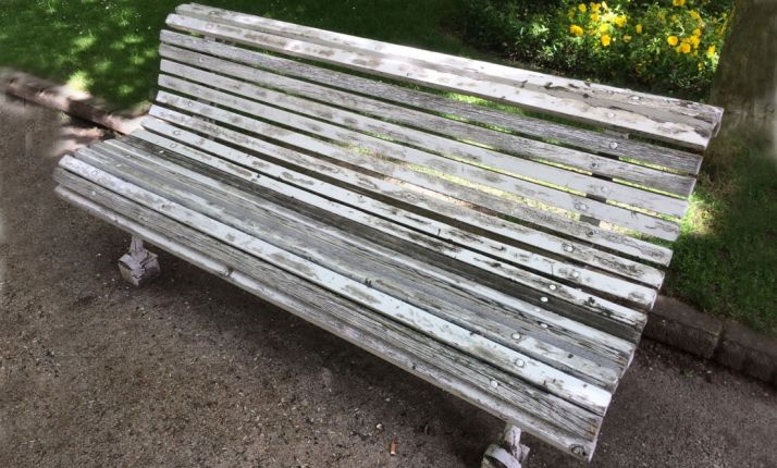 Estado de un banco del parque./PP