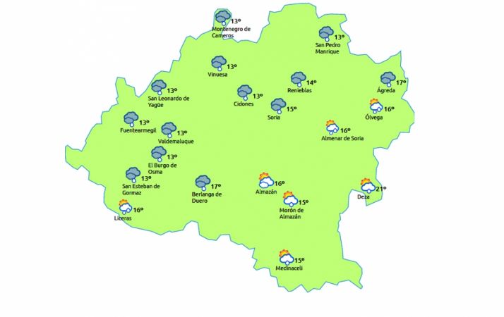 La previsión para este jueves./eltiempo.es