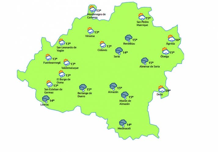 Previsión para este 12 de mayo./eltiempo.es