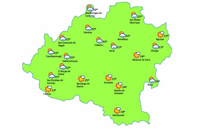 La previsión para este lunes./eltiempo.es