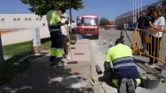 Imagen de las labores en el trazado este miércoles./SN