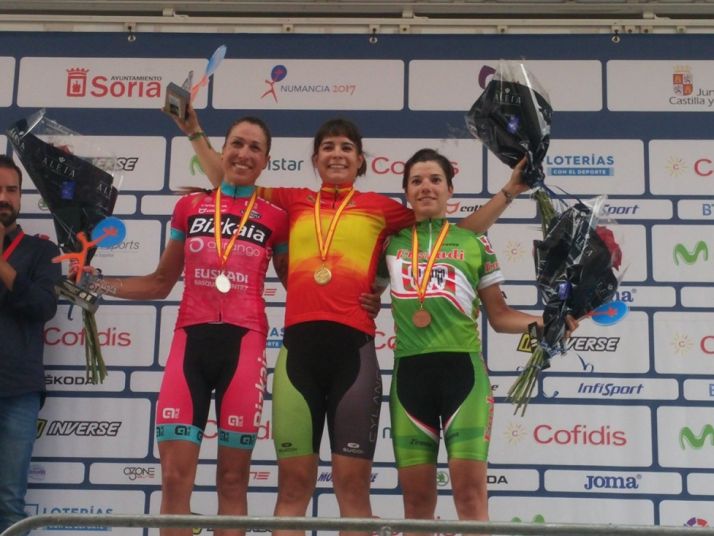 Podio Femenino Élite del Campeonato de España de Ciclismo. /RFEC
