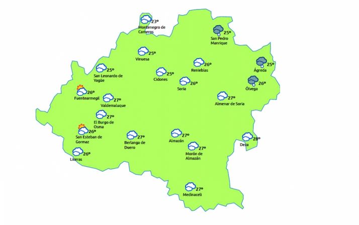 Previsión para este viernes./eltiempo.es