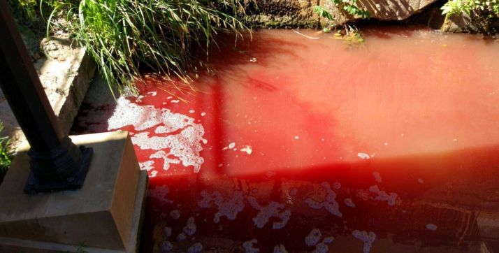 Imagen del vertido ayer lunes. /ASDEN