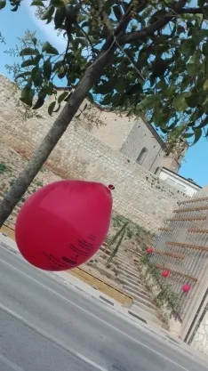 Foto 9 - Globos rojos anuncian las Fiestas de la juventud en Almaz&aacute;n