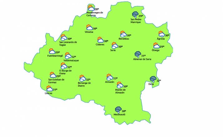 Previsión para esta tarde./eltiempo.es