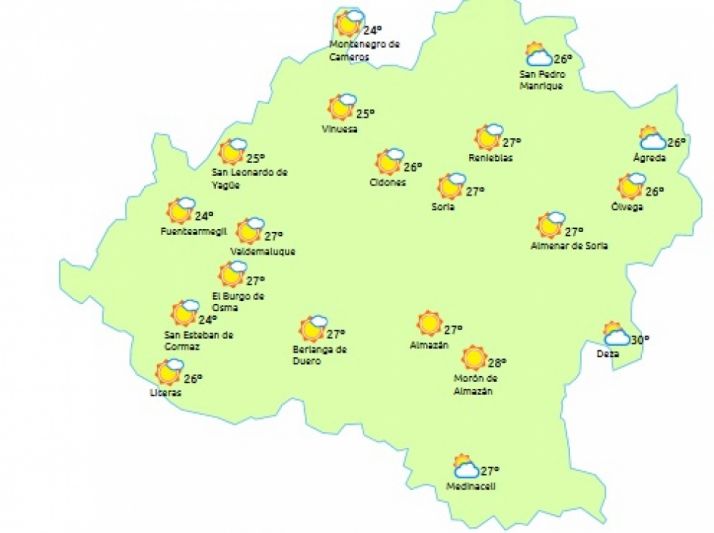 Previsión a las 14:00 h./ eltiempo.es