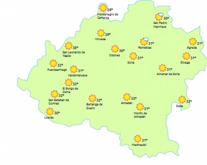 Previsión a las 14:00 h./ eltiempo.es