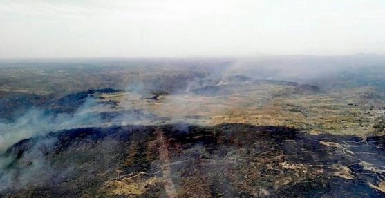 Imagen aérea del fuego.