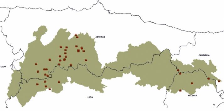 Distribución de los individuos en ambas vertientes./Jta.