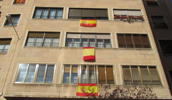 La bandera nacional en varios balcones sorianos. SN