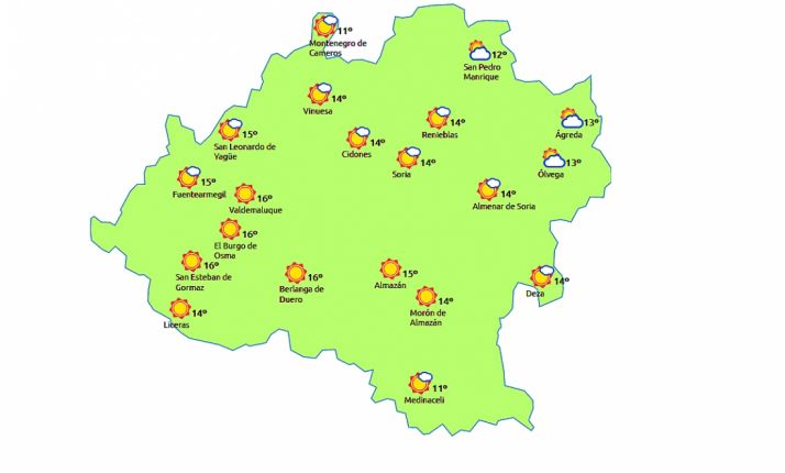 Previsión a las 13:00 h./eltiempo.es
