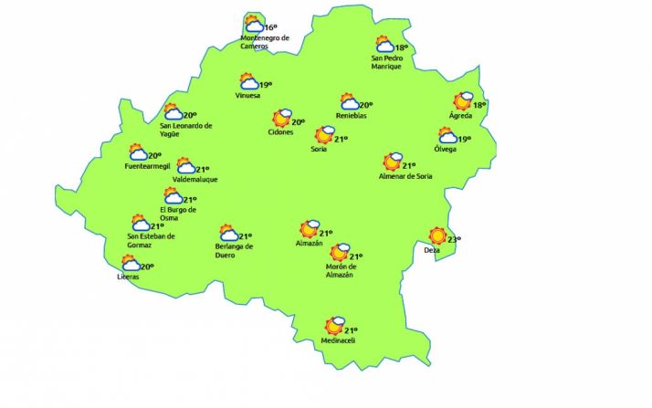 Previsión para este martes./eltiempo.es