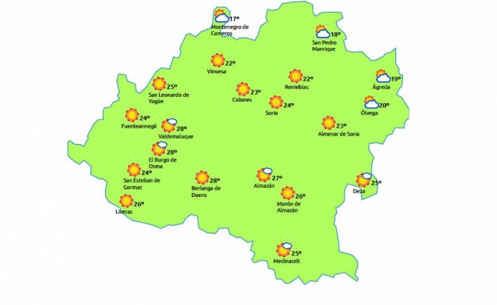 Mapa a las 16:00 horas./eltiempo.es