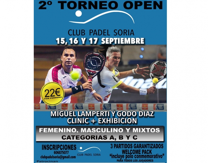 Del 15 al 17, segundo ‘open’ de pádel