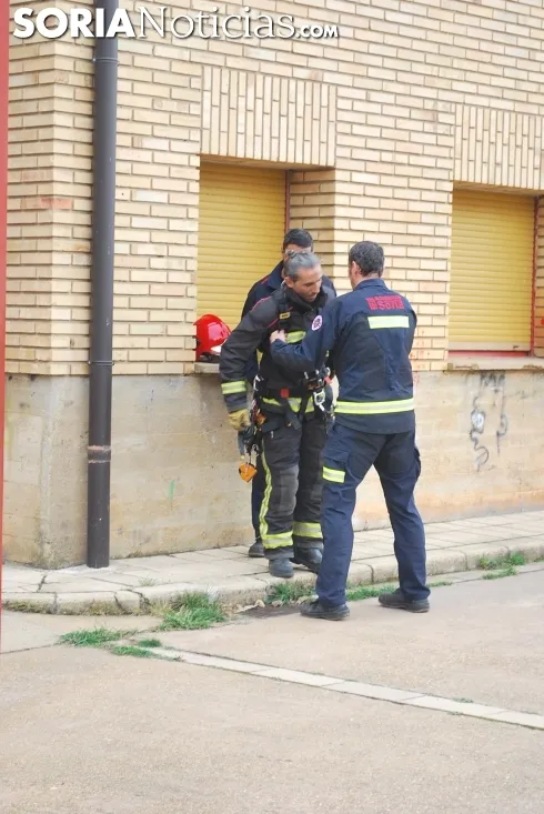 Simulacro de rescate en el parque de bomberos este viernes./SN