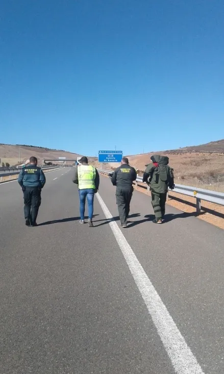Foto 9 - Cortada la A-15 a la altura de Medinaceli por una falsa amenaza de bomba en un autob&uacute;s