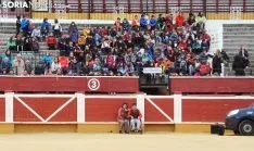 Imagen del ambiente en la plaza de toros este martes./SN