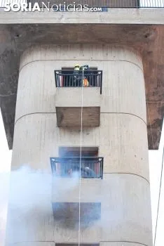 Simulacro de rescate en el parque de bomberos este viernes./SN
