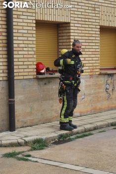 Simulacro de rescate en el parque de bomberos este viernes./SN