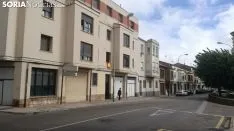 Banderas de España en las fachadas sorainas. SN