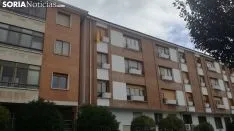 Banderas de España en las fachadas sorainas. SN