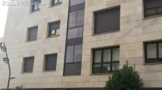 Banderas de España en las fachadas sorainas. SN