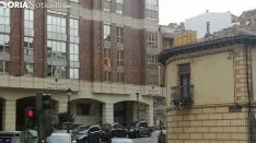 Banderas de España en las fachadas sorainas. SN