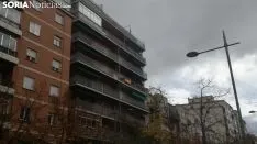 Banderas de España en las fachadas sorainas. SN