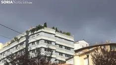 Banderas de España en las fachadas sorainas. SN