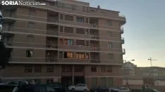 Banderas de España en las fachadas sorainas. SN
