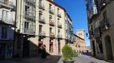 Banderas de España en las fachadas sorainas. SN