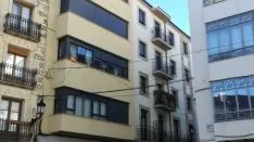 Banderas de España en las fachadas sorainas. SN