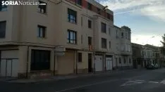 Banderas de España en las fachadas sorainas. SN