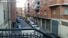 Banderas de España en las fachadas sorainas. SN
