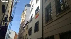 Banderas de España en las fachadas sorainas. SN
