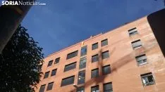 Banderas de España en las fachadas sorainas. SN