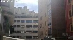 Banderas de España en las fachadas sorainas. SN