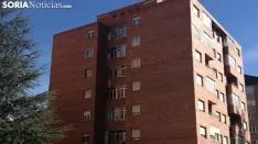Banderas de España en las fachadas sorainas. SN