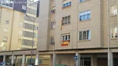 Banderas de España en las fachadas sorainas. SN