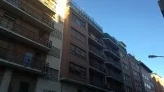 Banderas de España en las fachadas sorainas. SN