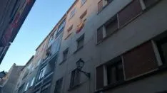 Banderas de España en las fachadas sorainas. SN