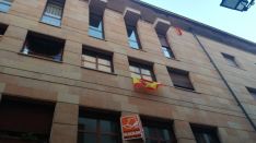 Banderas de España en las fachadas sorainas. SN