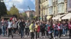 Novatos y veteranos a su paso por el Collado. SN