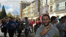 Novatos y veteranos a su paso por el Collado. SN