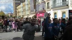 Novatos y veteranos a su paso por el Collado. SN