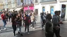 Novatos y veteranos a su paso por el Collado. SN