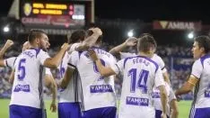 Celebración del tempranero gol del Zarazoza. /LaLiga