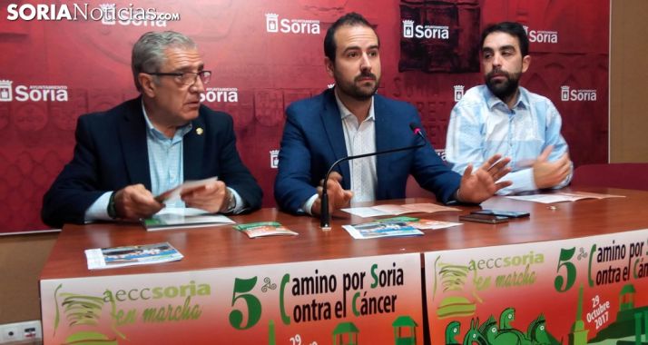 Fernando Ligero (izda.), Ángel Hernández y Daniel Pérez este viernes./SN